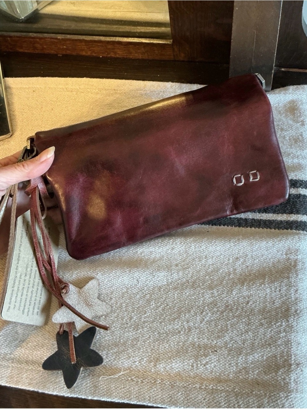 NWT Bed Stu Cadence Wallet Wristlet Crossbody Bag Red Americana Rustic MSRP $198 - Picture 12 of 15
